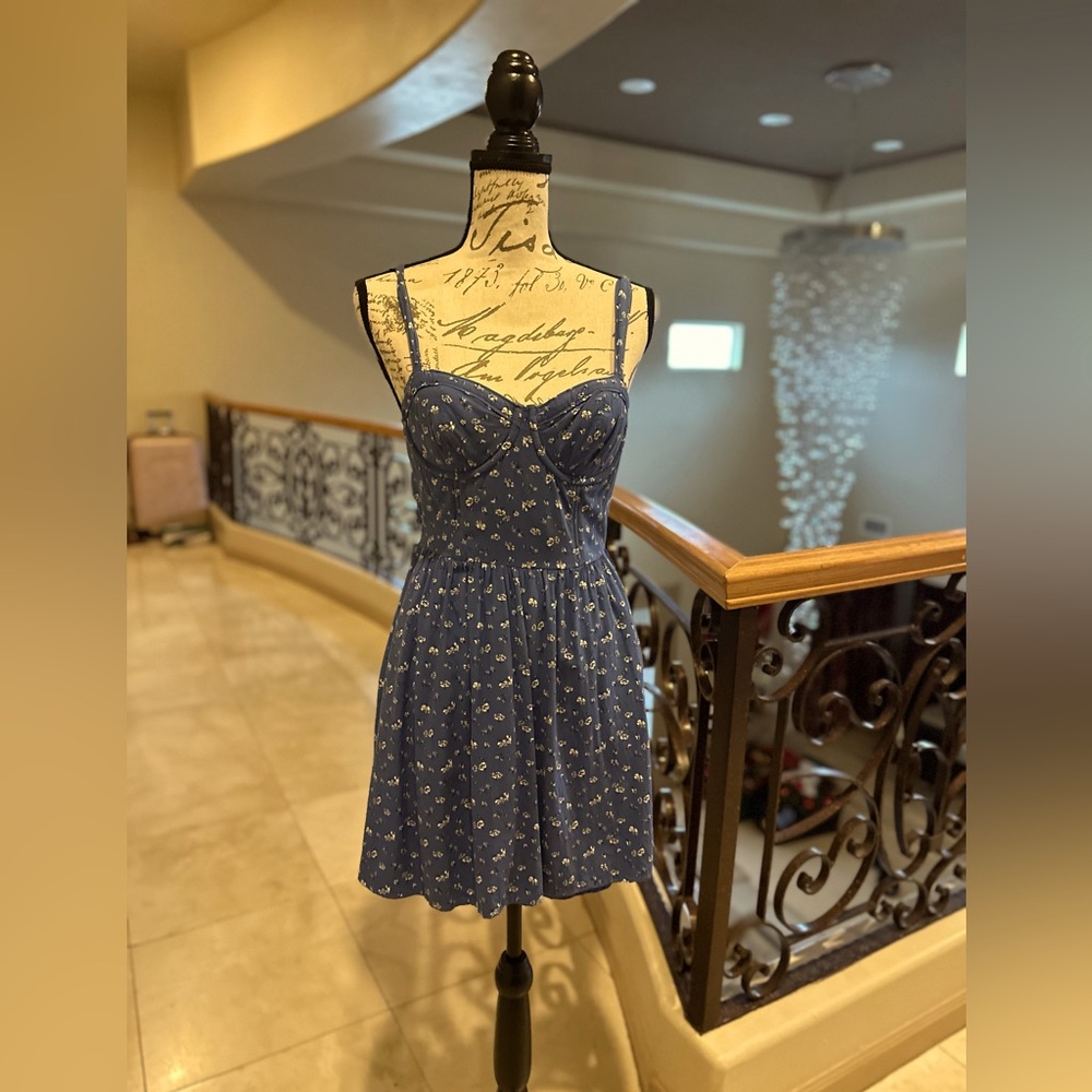 Abercrombie blue floral corset top dress